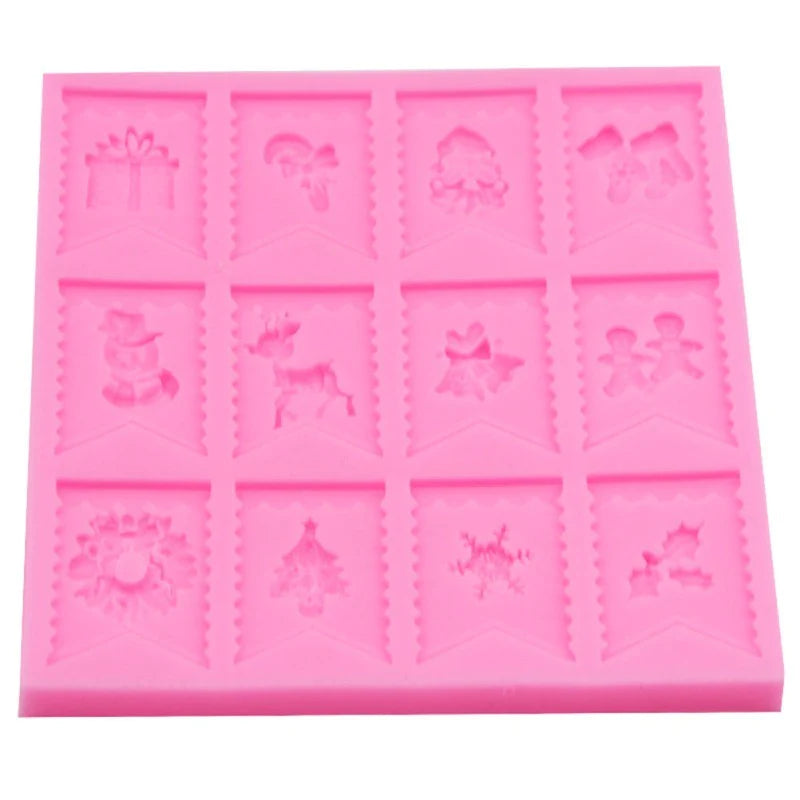 Snowy Theme Buntings Silicone Mold