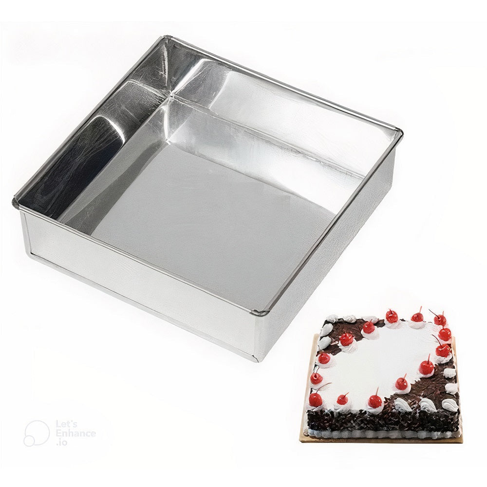 Square Cake Baking Mold Silver 10 X 10 Inch