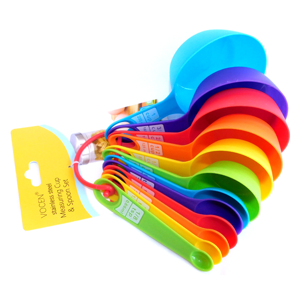 Colourful Measuring Cup & Spoon Set 12 pcs - bakeware bake house kitchenware bakers supplies baking