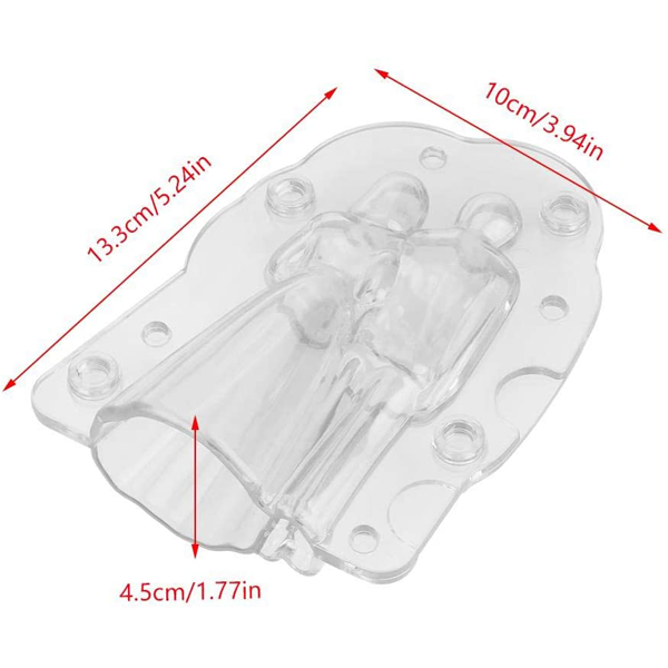 Acrylic Chocolate Bride & Groom Mold - bakeware bake house kitchenware bakers supplies baking