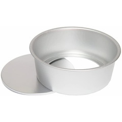 Cake Pan Silver Removable Lid 7in x 2.5in - bakeware bake house kitchenware bakers supplies baking