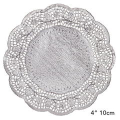Doilies Baking Paper Mat Silver 4" 10cm - bakeware bake house kitchenware bakers supplies baking