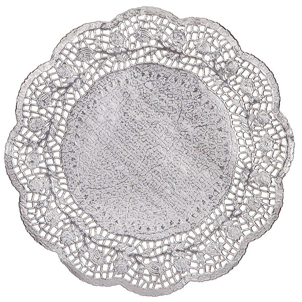 Doilies Baking Paper Mat Silver 4" 10cm - bakeware bake house kitchenware bakers supplies baking