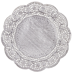 Doilies Baking Paper Mat Silver 4" 10cm - bakeware bake house kitchenware bakers supplies baking