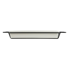 Brilliant Rectangular Plate With Iron Stand, 12.5 Inches