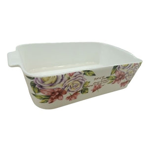 Porcelain Baking & Serving Dish Floral 2Pcs
