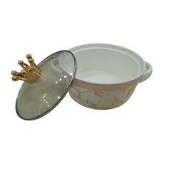 Porcelain Serving Pot With Glass Lid