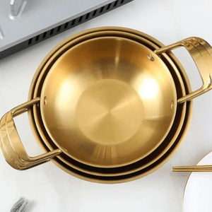 Stainless Steel Wok Pan Golden