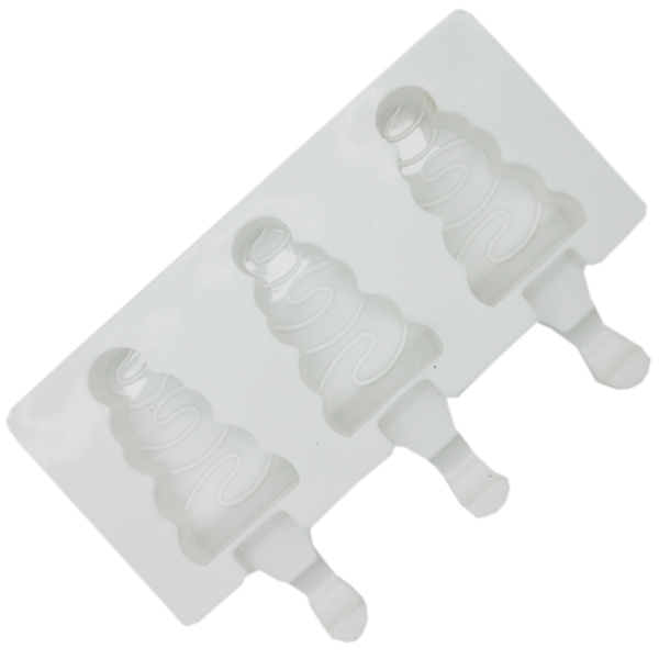 Ice Cream Popsicle Silicone Mold 3 Cavity - bakeware bake house kitchenware bakers supplies baking