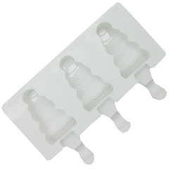Ice Cream Popsicle Silicone Mold 3 Cavity - bakeware bake house kitchenware bakers supplies baking