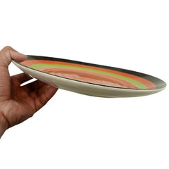 Porcelain Spiral Flat Plate Set 4Pcs