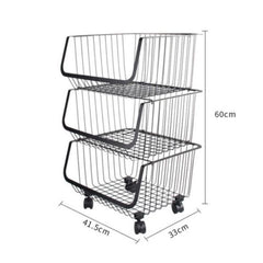 3 Tier Metal Wire Rack Trolley