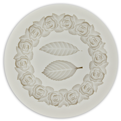 Silicone Fondant Mold 2 Leaves & Roses - bakeware bake house kitchenware bakers supplies baking