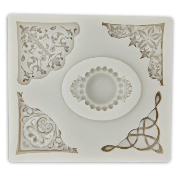 Silicone Fondant Mold Curlicues With Pearl Round - bakeware bake house kitchenware bakers supplies baking