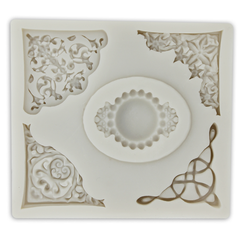 Silicone Fondant Mold Curlicues With Pearl Round - bakeware bake house kitchenware bakers supplies baking