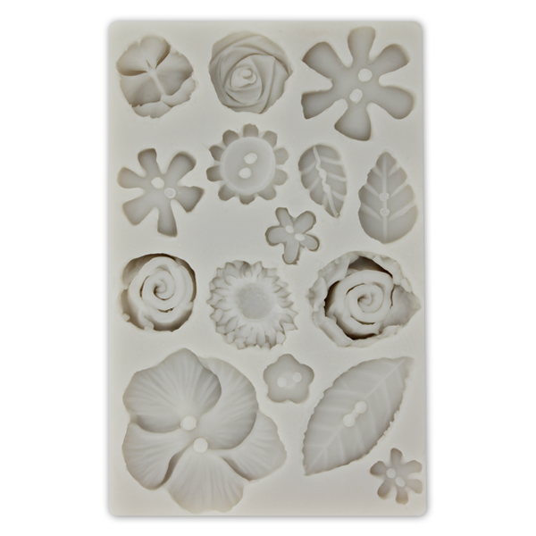 Silicone Fondant Mold 15 Flowers - bakeware bake house kitchenware bakers supplies baking