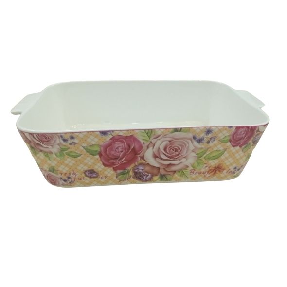 Porcelain Baking & Serving Dish Floral 2Pcs