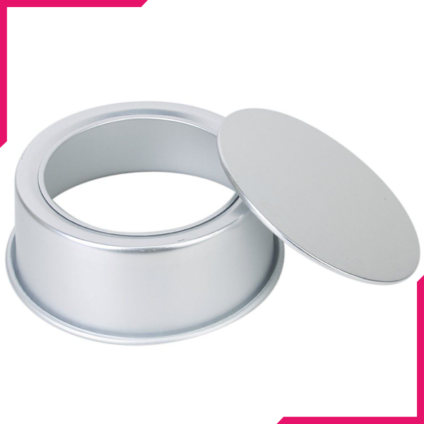Cake Pan Silver Removable Lid 6in x 2.5in - bakeware bake house kitchenware bakers supplies baking
