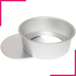 Cake Pan Silver Removable Lid 9in x 2.5in - bakeware bake house kitchenware bakers supplies baking