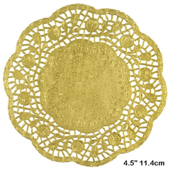 Doilies Baking Paper Mat Golden 4.5" 11.4cm - bakeware bake house kitchenware bakers supplies baking