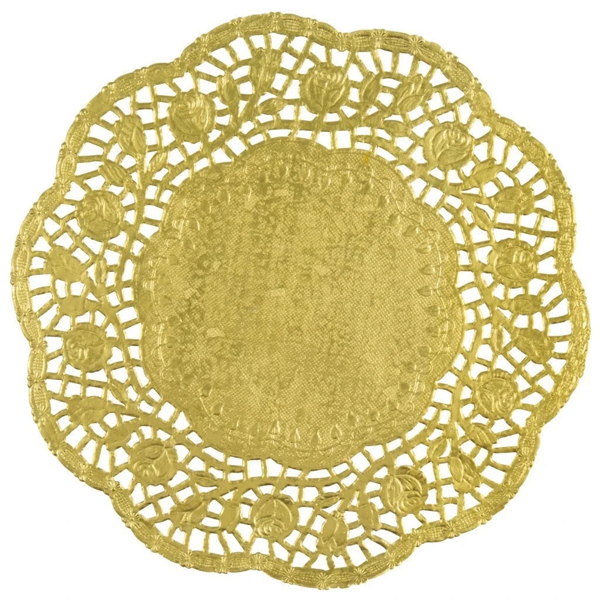 Doilies Baking Paper Mat Golden 4.5" 11.4cm - bakeware bake house kitchenware bakers supplies baking