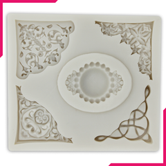 Silicone Fondant Mold Curlicues With Pearl Round - bakeware bake house kitchenware bakers supplies baking