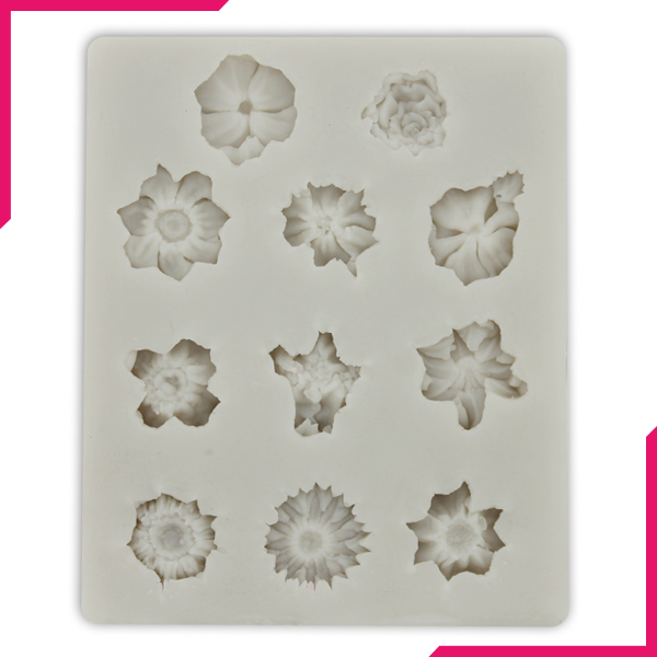 Silicone Fondant Mold 11 Flowers - bakeware bake house kitchenware bakers supplies baking
