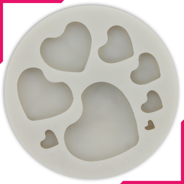 Heart Shaped Silicone Mold 8 Cavity - bakeware bake house kitchenware bakers supplies baking