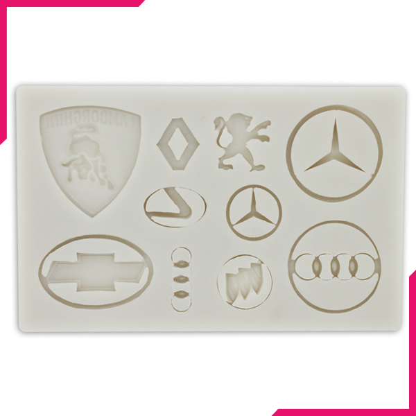 Silicone Fondant Mold Cars Logo - bakeware bake house kitchenware bakers supplies baking