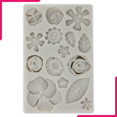 Silicone Fondant Mold 15 Flowers - bakeware bake house kitchenware bakers supplies baking