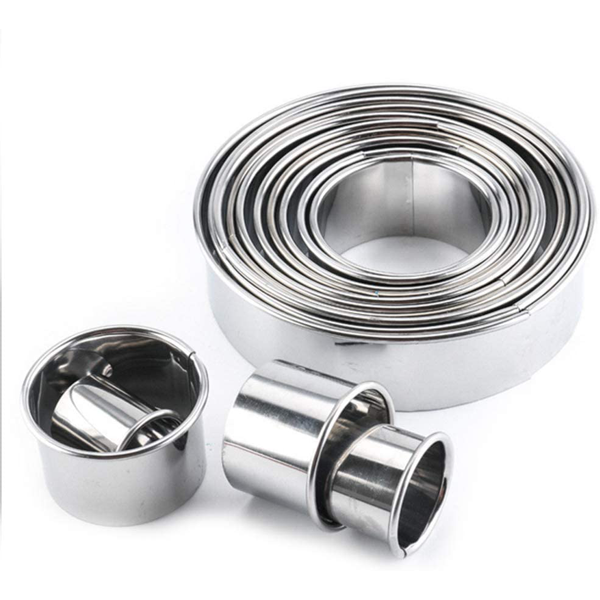 Round Cookie Cutter Steel 14 Pcs - bakeware bake house kitchenware bakers supplies baking