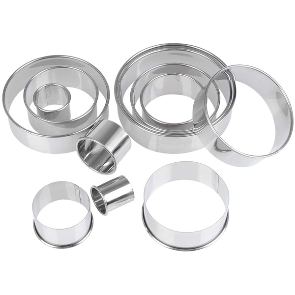 Round Cookie Cutter Steel 14 Pcs - bakeware bake house kitchenware bakers supplies baking