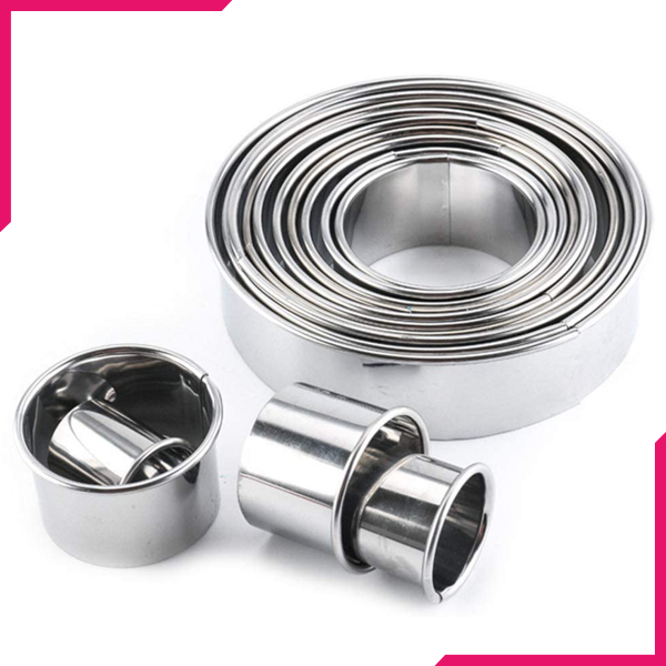 Round Cookie Cutter Steel 14 Pcs - bakeware bake house kitchenware bakers supplies baking