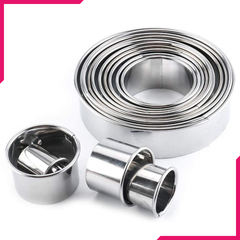 Round Cookie Cutter Steel 14 Pcs - bakeware bake house kitchenware bakers supplies baking