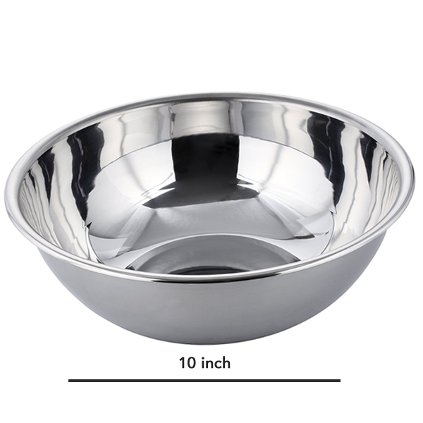 Stainless Steel Mixing Bowl 10" - bakeware bake house kitchenware bakers supplies baking