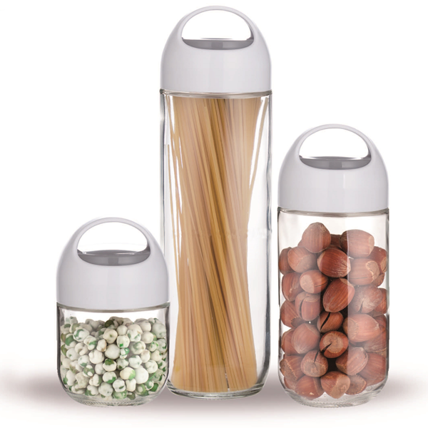 Brilliant Glassware Storage Jar Set 3Pcs - bakeware bake house kitchenware bakers supplies baking