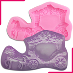 Romantic Wedding Horse Carriage Silicone Mold - bakeware bake house kitchenware bakers supplies baking