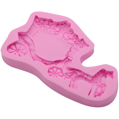 Romantic Wedding Horse Carriage Silicone Mold - bakeware bake house kitchenware bakers supplies baking