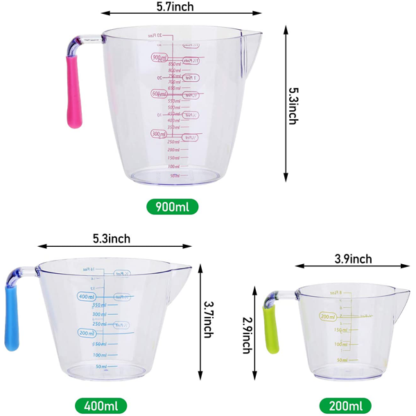 3pcs Plastic Measuring Cup - bakeware bake house kitchenware bakers supplies baking