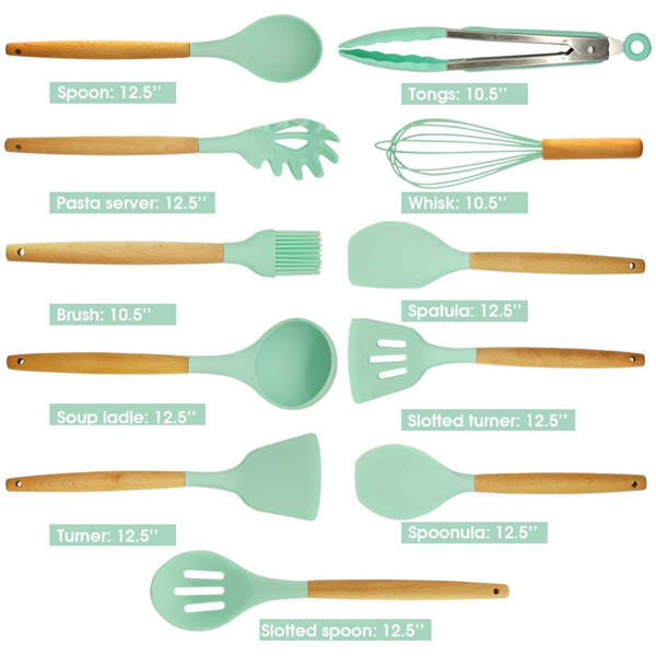 Silicone Cooking Utensil Set - bakeware bake house kitchenware bakers supplies baking