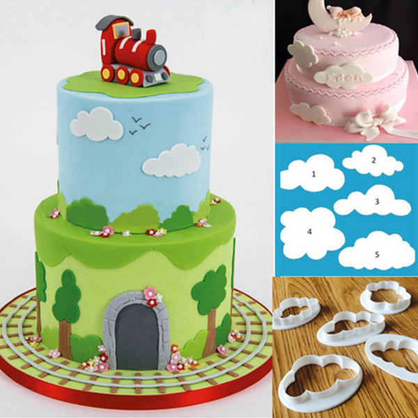 Fluffy Cloud Cutters 5Pcs - bakeware bake house kitchenware bakers supplies baking