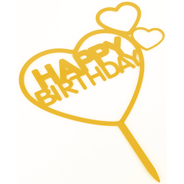 Happy Birthday Cake Topper with Heart - bakeware bake house kitchenware bakers supplies baking