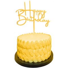 Happy Birthday Cake Topper Golden - bakeware bake house kitchenware bakers supplies baking