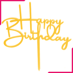 Happy Birthday Cake Topper Golden - bakeware bake house kitchenware bakers supplies baking