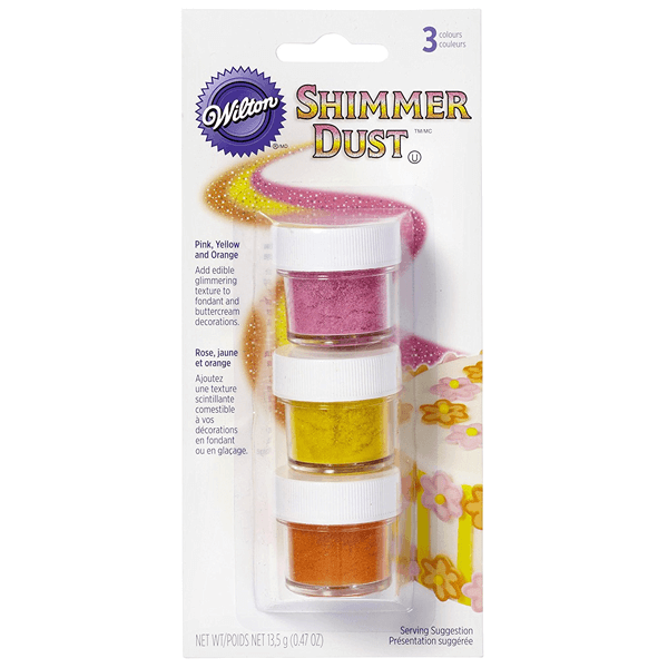 Edible Shimmer Dust - Pink, Yellow and Orange - bakeware bake house kitchenware bakers supplies baking