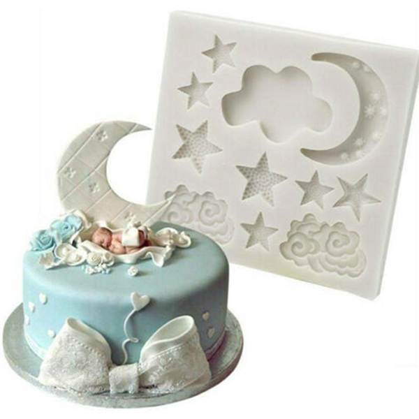 Moon Star Cloud Silicone Mold - bakeware bake house kitchenware bakers supplies baking