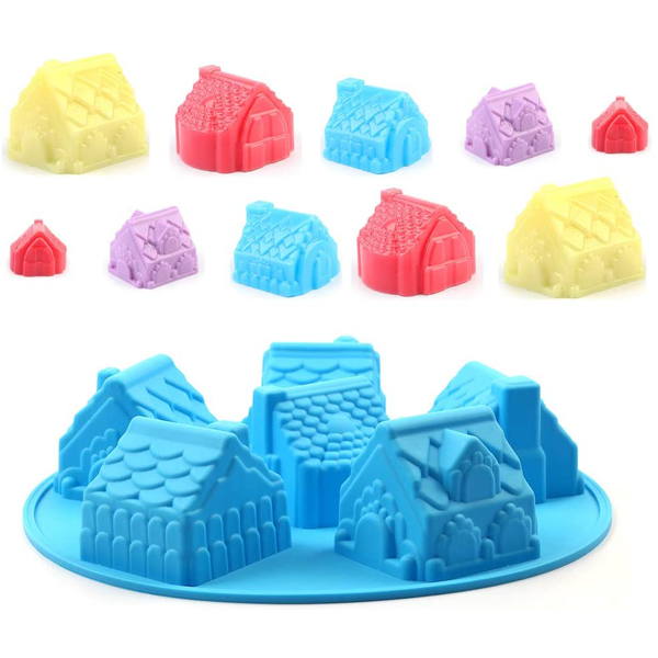 Villa Houses Silicone Mold 6-Cavity - bakeware bake house kitchenware bakers supplies baking