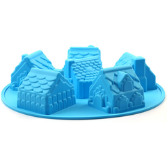 Villa Houses Silicone Mold 6-Cavity - bakeware bake house kitchenware bakers supplies baking