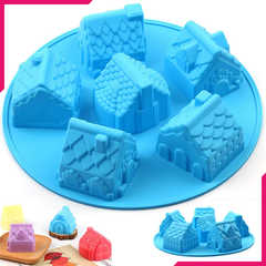 Villa Houses Silicone Mold 6-Cavity - bakeware bake house kitchenware bakers supplies baking