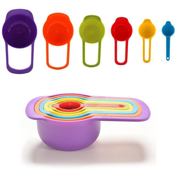 Measuring Cups and Spoons Set Colorful - bakeware bake house kitchenware bakers supplies baking